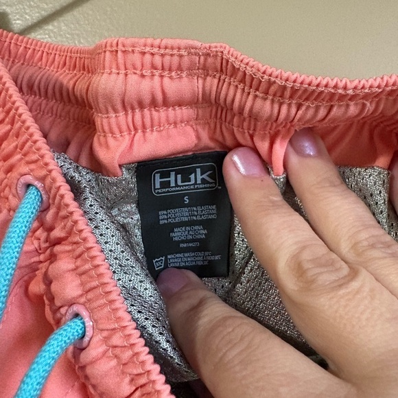 Huk Coral swim Shorts with Blue Accents - Picture 4 of 5